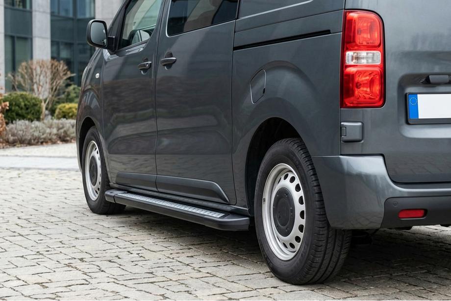 Citroen Jumpy 2007–2017 Stranske stopnice New Vision Black (2 kosa, aluminij) Image