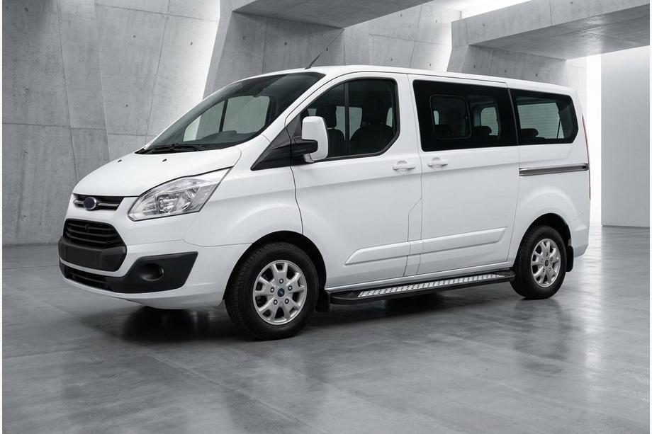 Ford Custom 2013–2022 Stranske stopnice New Vision Black (2 kosa, aluminij) Kratka medosna razdalja Image