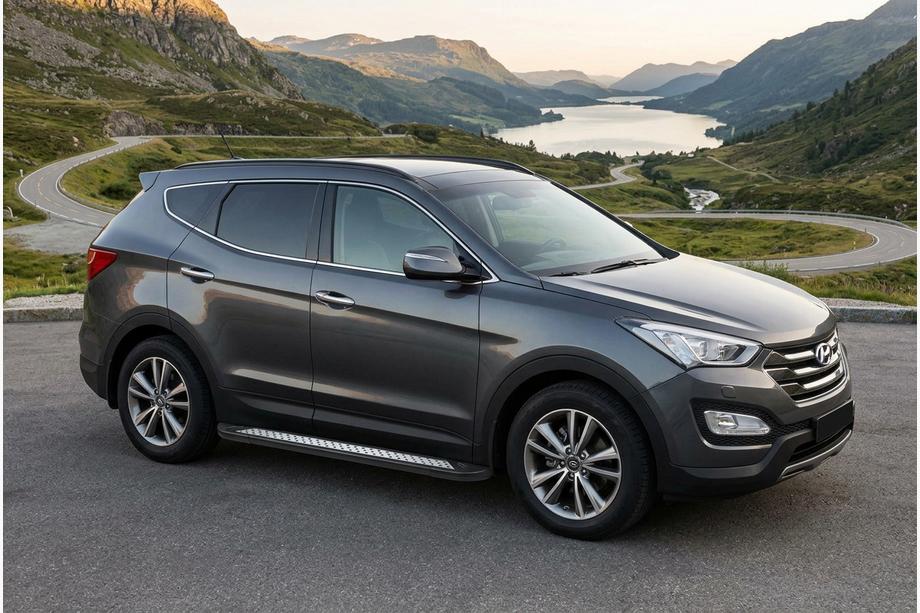 Hyundai Santa Fe 3 2012–2018 Stranske stopnice New Vision Black (2 kosa, aluminij) Image