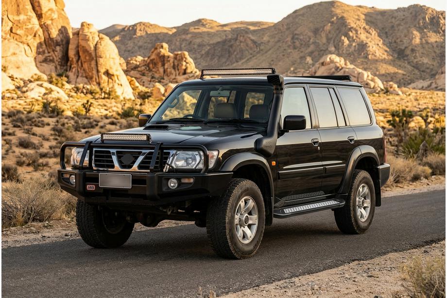 Nissan Patrol Y61 1997–2011 Stranske stopnice New Vision Black (2 kosa, aluminij) Fotografija 1