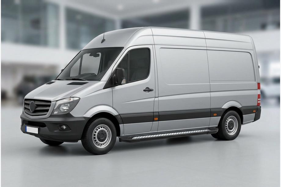 Volkswagen Crafter 2006–2016 Stranske stopnice New Vision Black (2 kosa, aluminij) Image