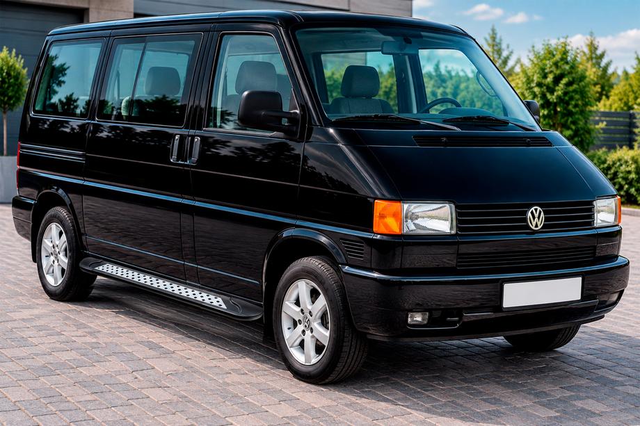 Volkswagen T4 Transporter 1990–2003 Stranske stopnice Vision New Black (2 kos, aluminij) Dolga medosna razdalja Image
