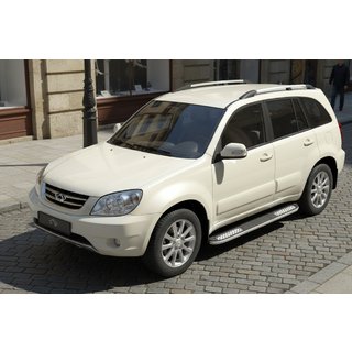 Bočne stopnice Tayga V2 (2 kosa, aluminij) Chery Tiggo 1 2005–2016 fotografija 1