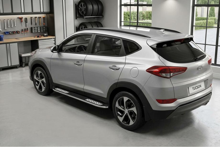 Hyundai Tucson TL 2016–2021 Bočne stopnice Tayga V2 (2 kosa, aluminij) Image