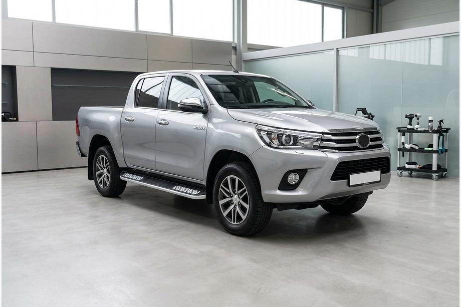 Toyota Hilux 2015– Bočne stopnice Tayga V2 (2 kosa, aluminij) Fotografija 1