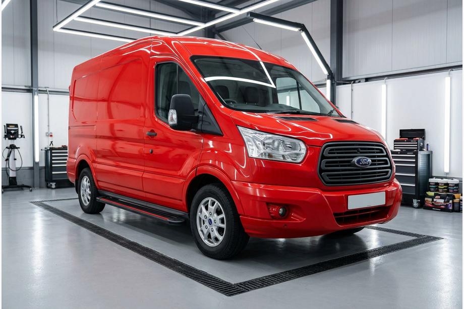 Ford Transit 2014– Stranske stopnice Maya Red (2 kosa, aluminij) Image