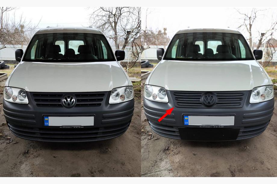 Volkswagen Caddy 2004–2010 Zimska prekrivna maska za mrežo hladilnika (zgornja) Sijajna Image