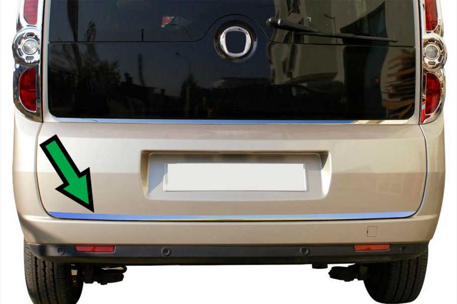 Fiat Doblo II 2010–2022 Obloga roba pokrova prtljažnika (inox) OmsaLine - italijansko nerjavno jeklo Fotografija 2