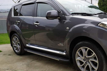 Mitsubishi Outlander 2006–2012 Stranske stopnice Bosphorus Grey (2 kos., aluminij) fotografija 5