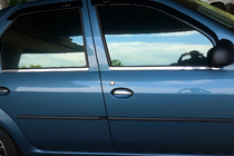 Renault Logan I 2008–2013 Zunanje obrobe stekel (4 kosi, nerjaveče jeklo) Carmos - turško nerjaveče jeklo fotografija 1