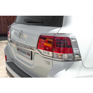 Kromirani okvirji zadnjih luči (2015+, 4-delni, plastika) Toyota Land Cruiser 200 2007–2021 fotografija 3
