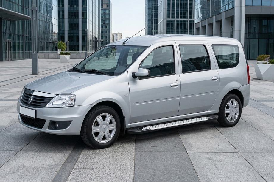 Renault Logan MCV 2005–2013 Stranske stopnice Allmond Grey (2 kosa, aluminij) Image