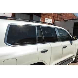 Kompletna okrasna obroba oken in stebričkov (nerjaveče jeklo) Toyota Land Cruiser 200 2007–2021 fotografija 2