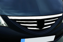Dacia Logan MCV 2004–2014 Nerjaveče obloge sprednje maske 2004-2008 (nerjavno jeklo) Carmos - turško nerjaveče jeklo fotografija 1