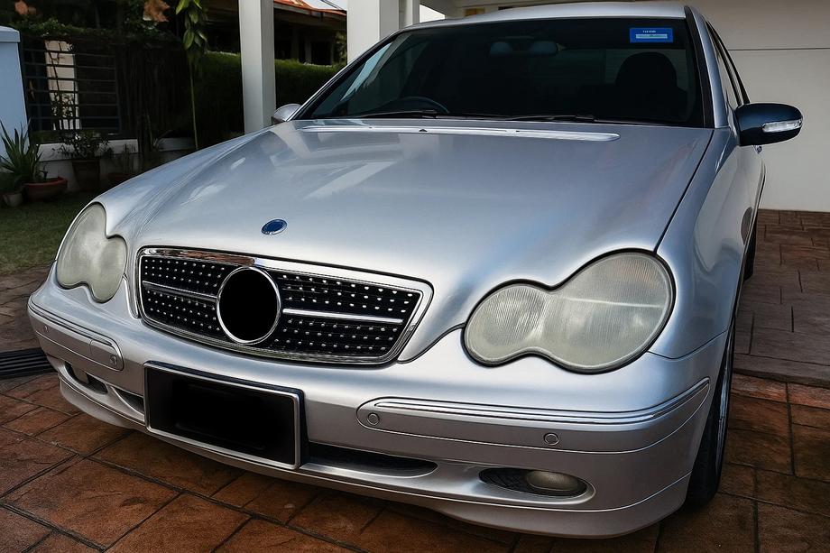 Mercedes razred C W203 2000–2007 Sprednja maska hladilnika Diamond Silver Fotografija 1