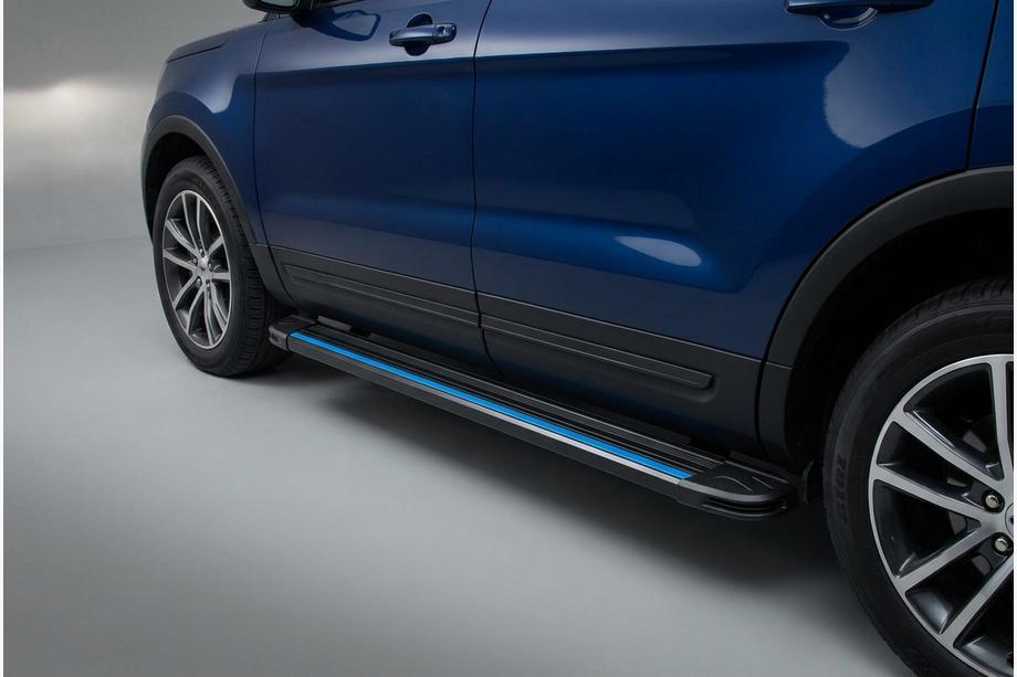Ford Explorer 2011–2019 Stranske stopnice Maya Blue (2 kos, aluminij) Image