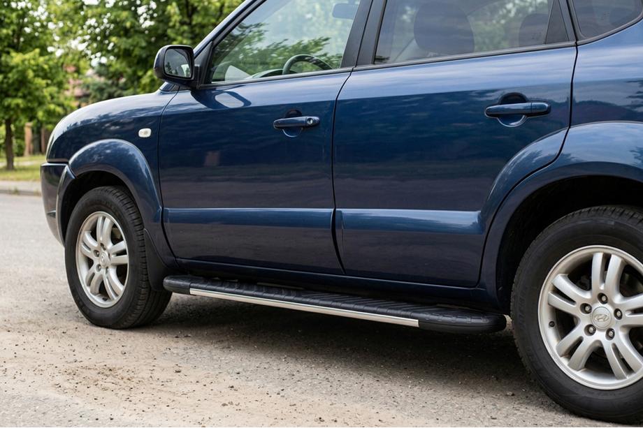 Hyundai Tucson JM 2004– Stranske stopnice Bosphorus Grey (2 kos., aluminij) Image