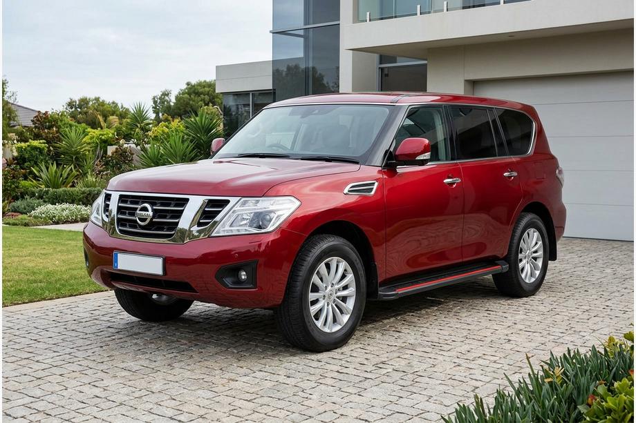 Nissan Patrol Y62 2010–2024 Stranske stopnice Maya Red (2 kosa, aluminij) Image