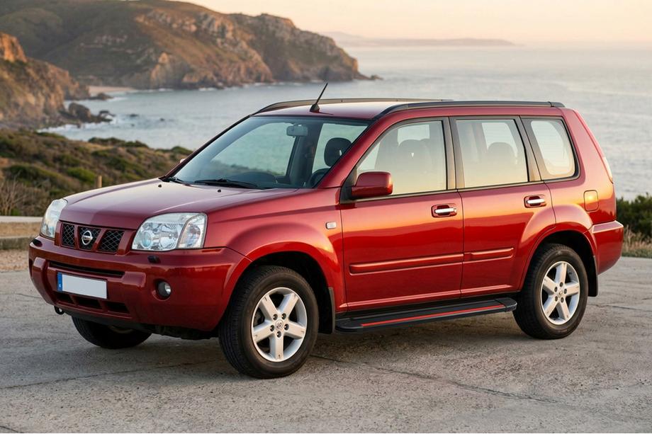Nissan X-trail T30 2002–2007 Stranske stopnice Maya Red (2 kosa, aluminij) Image