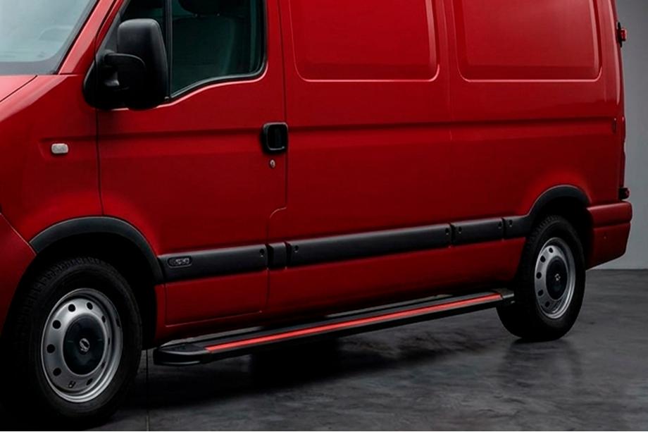 Renault Master 1998–2010 Stranske stopnice Maya Red (2 kosa, aluminij) Image