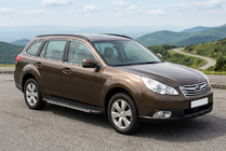 Subaru Outback 2009–2014 Stranske stopnice Bosphorus Grey (2 kos., aluminij) fotografija 1