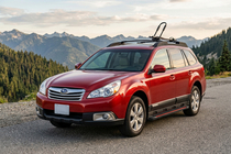 Subaru Outback 2009–2014 Stranske stopnice Maya Red (2 kosa, aluminij) fotografija 1