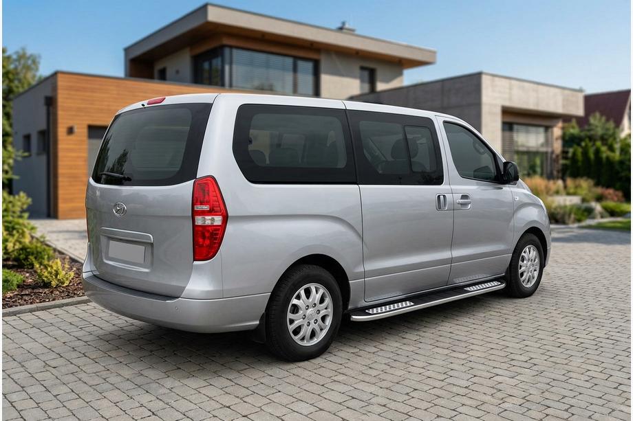 Hyundai H300, H1, Starex 2008–2020 Stranske stopnice Tayga V2 (2 kos, aluminij) Image