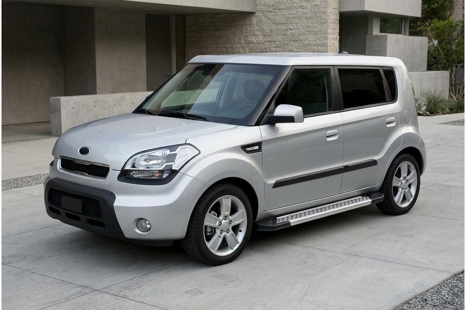 Kia Soul I 2008–2013 Stranske stopnice New Vision Grey (2 kos, aluminij) Image