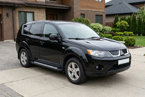 Mitsubishi Outlander 2006–2012 Stranske stopnice New Vision Black (2 kosa, aluminij) fotografija 1