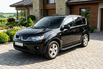 Mitsubishi Outlander 2006–2012 Stranski pragovi Tayga Black (2 kosa, aluminij) fotografija 1