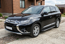 Mitsubishi Outlander 2012–2021 Stranske stopnice Bosphorus Grey (2 kos., aluminij) fotografija 1