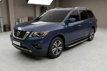 Nissan Pathfinder R52 2012–2021 Stranske stopnice BlackLine (2 kosa, aluminij) fotografija 1