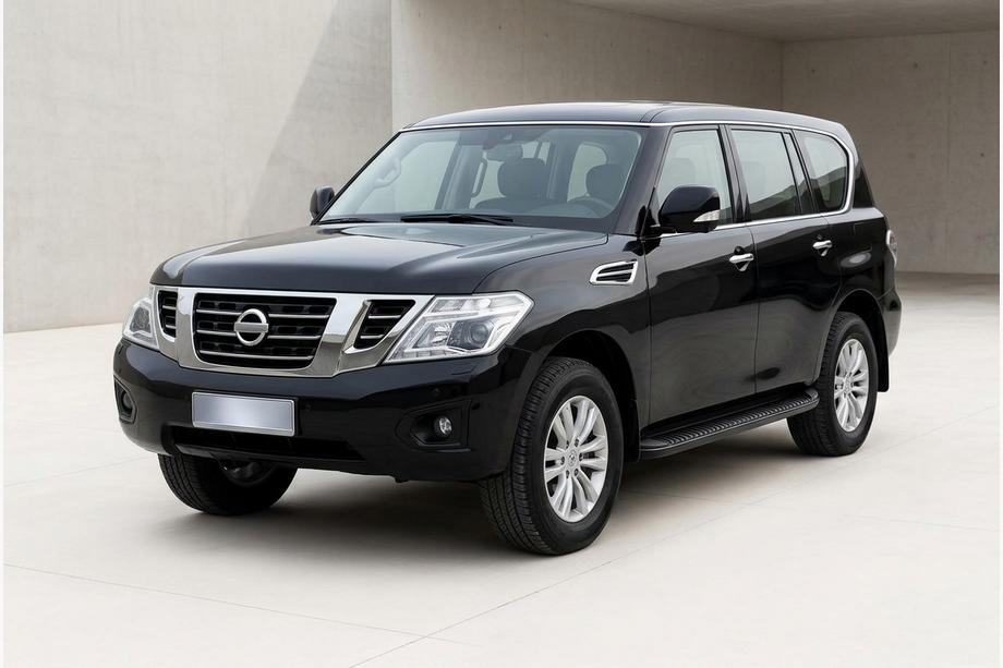 Nissan Patrol Y62 2010–2024 Stranski pragovi Tayga Black (2 kosa, aluminij) Image