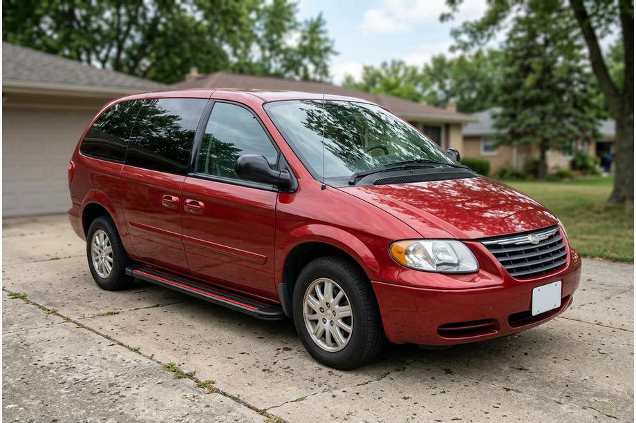 Chrysler Voyager 2001–2007 Stranske stopnice Maya Red (2 kosa, aluminij) Image