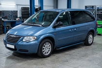 Chrysler Voyager 2001–2007 Stranske stopnice Maya Blue (2 kos, aluminij) fotografija 1