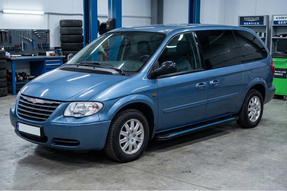 Chrysler Voyager 2001–2007 Stranske stopnice Maya Blue (2 kos, aluminij) Image
