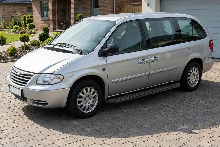 Chrysler Voyager 2001–2007 Stranski pragovi Tayga Black (2 kosa, aluminij) Image