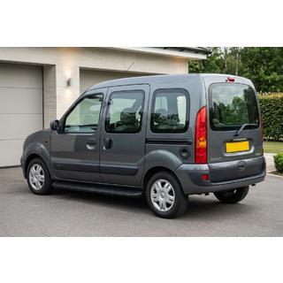 Stranski pragovi Tayga Black (2 kosa, aluminij) Renault Kangoo 1998–2008 fotografija 1