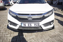 Honda Civic Limuzina X 2016–2021 Sprednji odbijač lip V1 (črn) fotografija 4