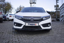 Honda Civic Limuzina X 2016–2021 Sprednji odbijač lip V1 (črn) fotografija 5