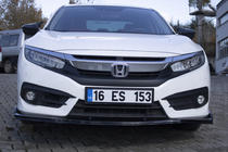 Honda Civic Limuzina X 2016–2021 Sprednji odbijač lip V1 (črn) fotografija 6