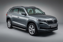 Skoda Kodiaq 2016–2023 Stranske stopnice BlackLine (2 kos, aluminij) fotografija 1