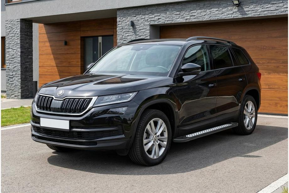 Skoda Kodiaq 2016–2023 Stranske stopnice New Vision Black (2 kosa, aluminij) Image