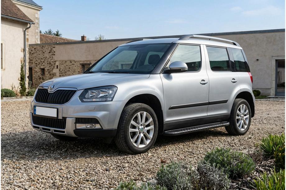 Skoda Yeti 2009–2017 Stranski pragovi Tayga Black (2 kosa, aluminij) Image