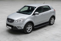 SsangYong Korando 2010–2019 Stranski pragovi Tayga Black (2 kosa, aluminij) fotografija 1