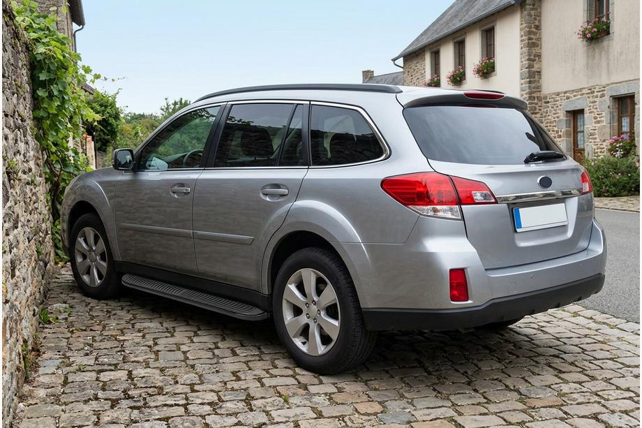 Subaru Outback 2009–2014 Stranski pragovi Tayga Black (2 kosa, aluminij) Image