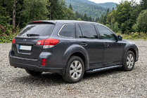 Subaru Outback 2009–2014 Stranske stopnice New Vision Black (2 kosa, aluminij) fotografija 1