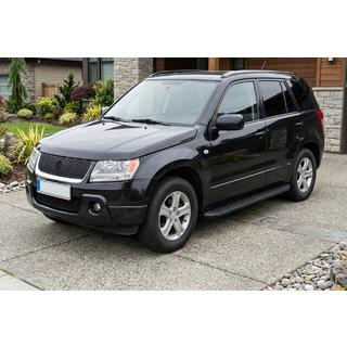 Stranski pragovi Tayga Black (2 kosa, aluminij) Suzuki Grand Vitara 2005–2017 fotografija 1