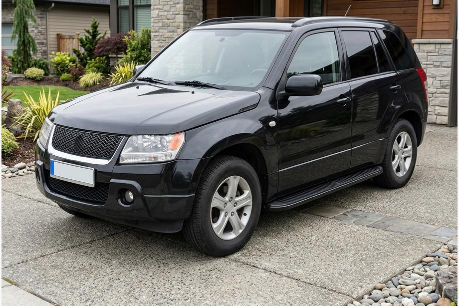 Suzuki Grand Vitara 2005–2017 Stranski pragovi Tayga Black (2 kosa, aluminij) Image