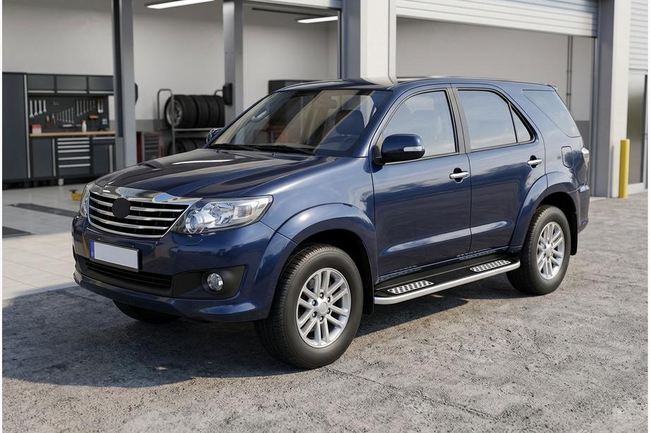 Toyota Fortuner 2006–2015 Stranske stopnice Tayga V2 (2 kosa, aluminij) Image